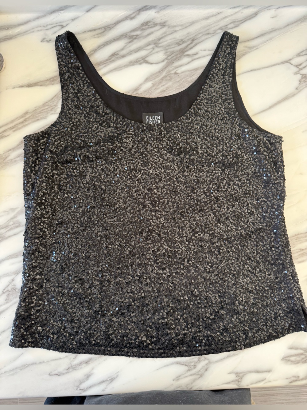 Eileen Fisher 100% Silk Sequin Tank
